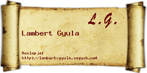 Lambert Gyula névjegykártya