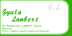 gyula lambert business card